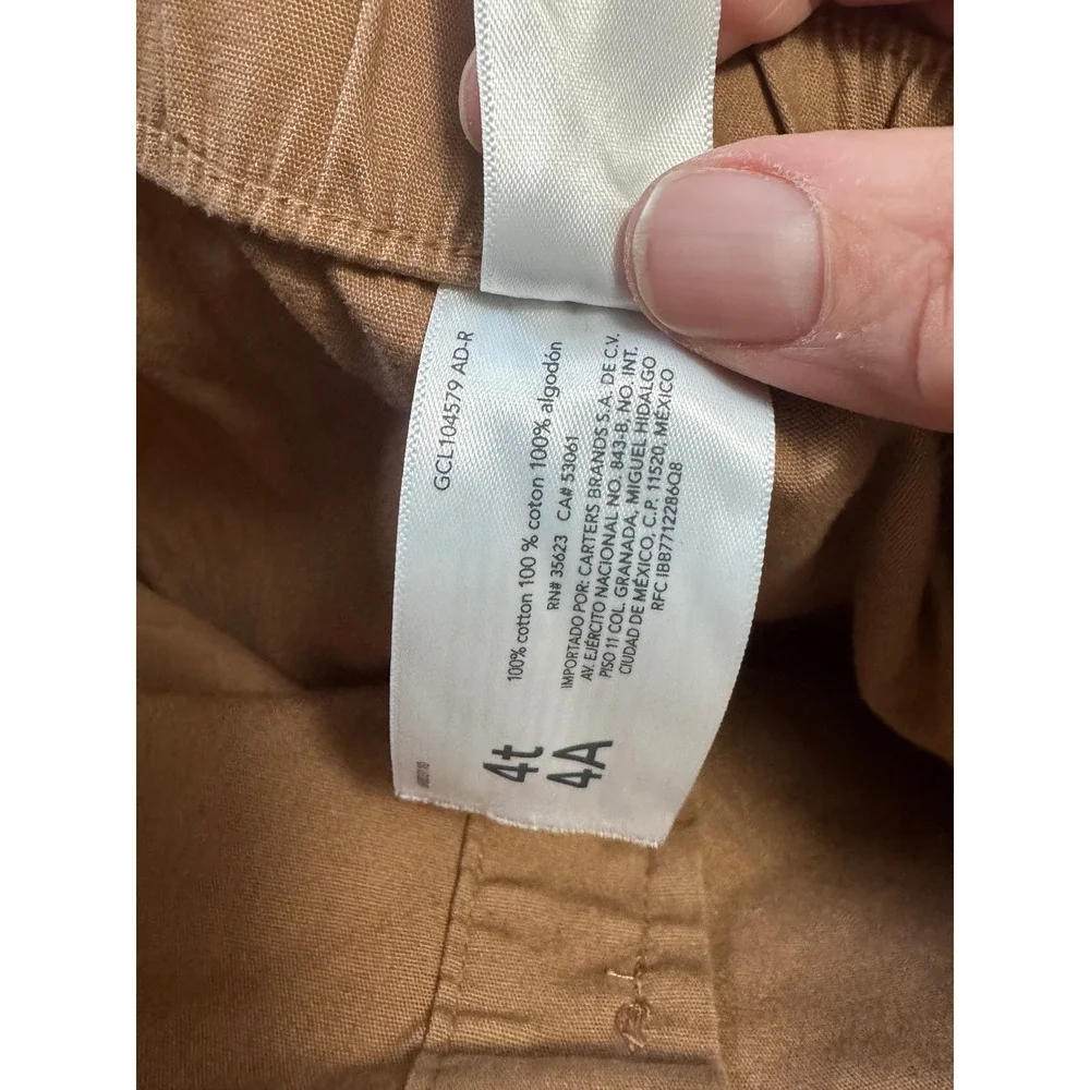 Carter's‎ Child of Mine Chino Pants Kids 4T Brown Excellent Cotton Twill Chinos